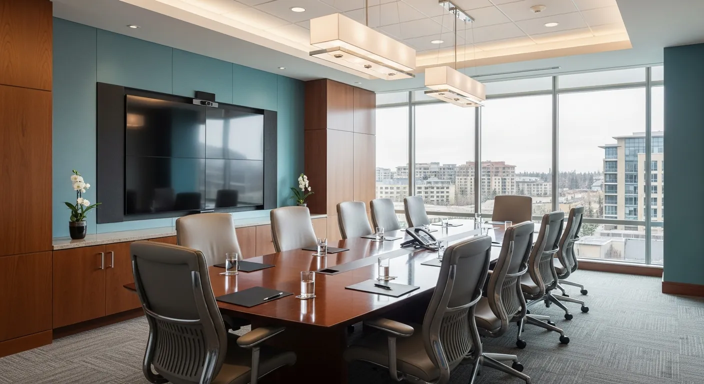 Executive boardroom at a conference venue in Aspen Woods, Calgary