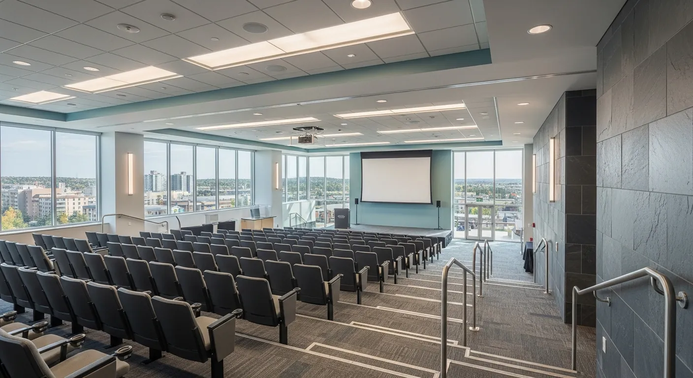 Conference theatre at a conference venue in Brentwood, Calgary