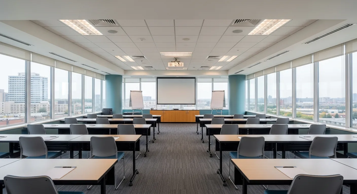 Training room at a conference venue in East York, Toronto