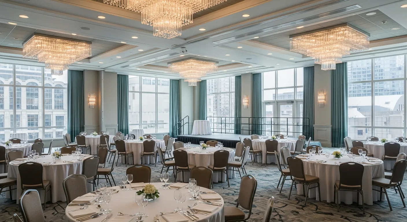 Hotel ballroom at a conference venue in Entertainment District, Toronto