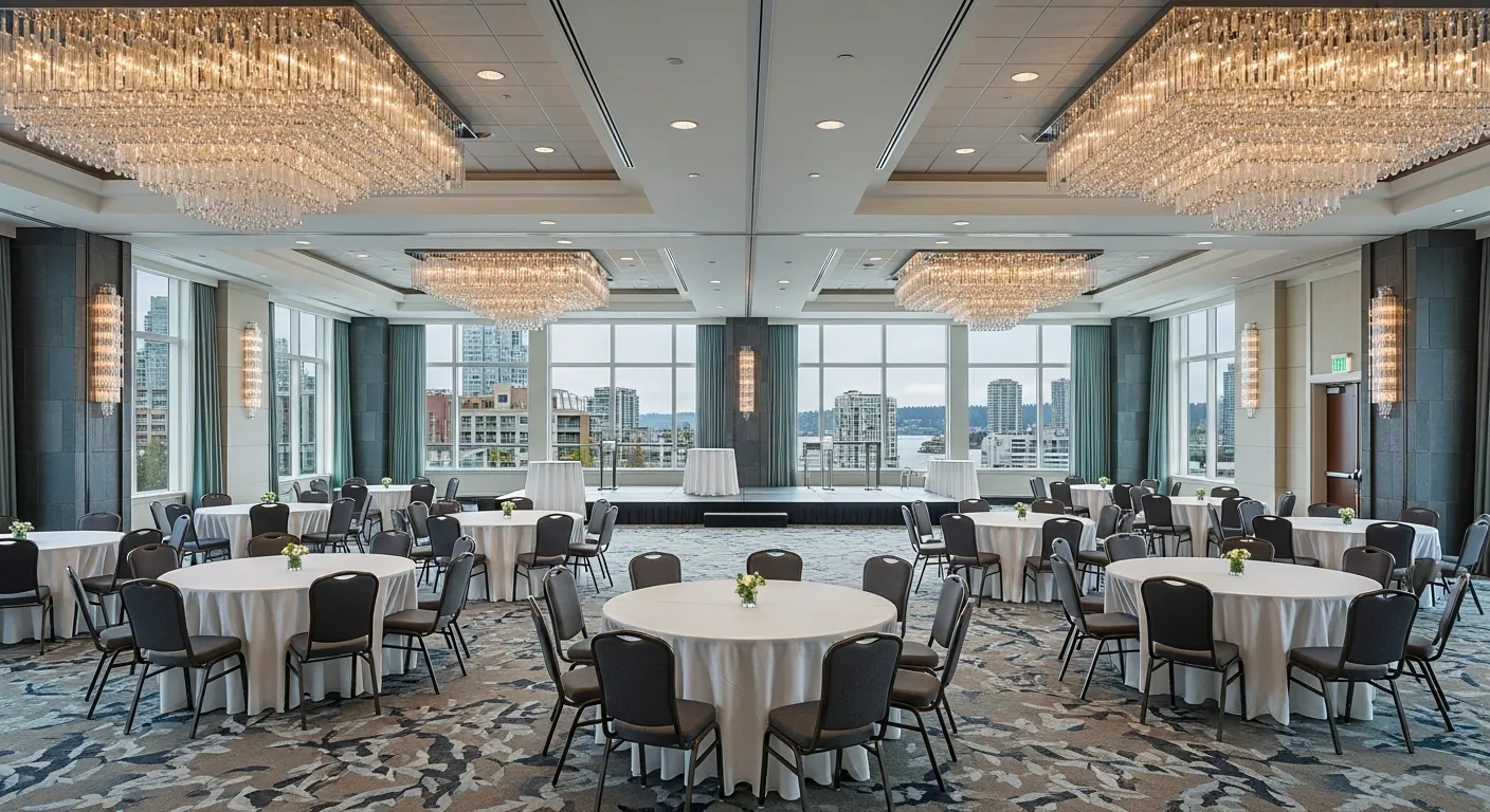 Hotel ballroom at a conference venue in False Creek, Vancouver
