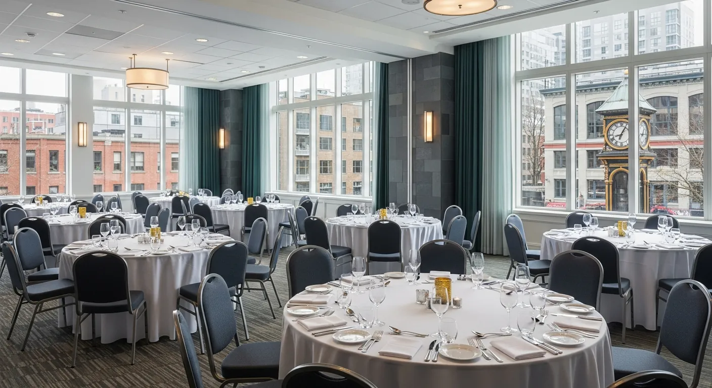 Banquet hall at a conference venue in Gastown, Vancouver
