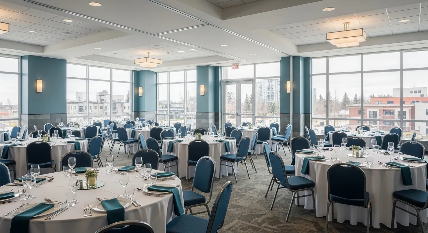Banquet hall at a conference venue in Inglewood, Calgary