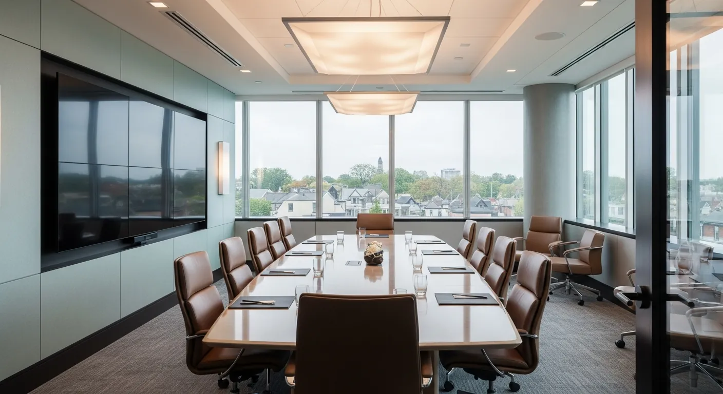 Executive boardroom at a conference venue in Leaside, Toronto
