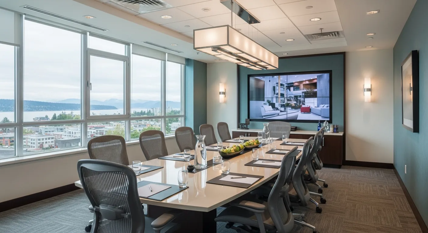 Executive boardroom at a conference venue in Marpole, Vancouver