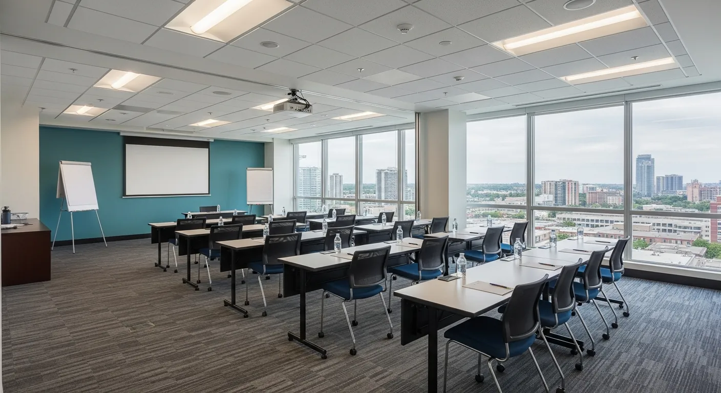 Training room at a conference venue in Scarborough, Toronto