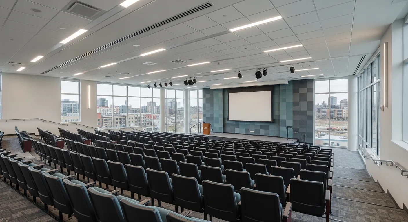 Conference theatre at a conference venue in University District, Calgary