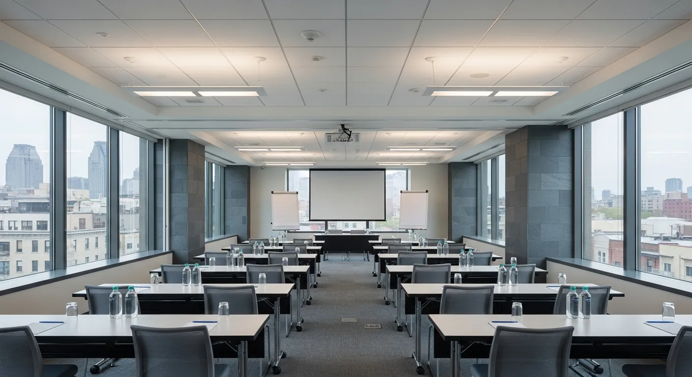 Training room at a conference venue in Verdun, Montreal