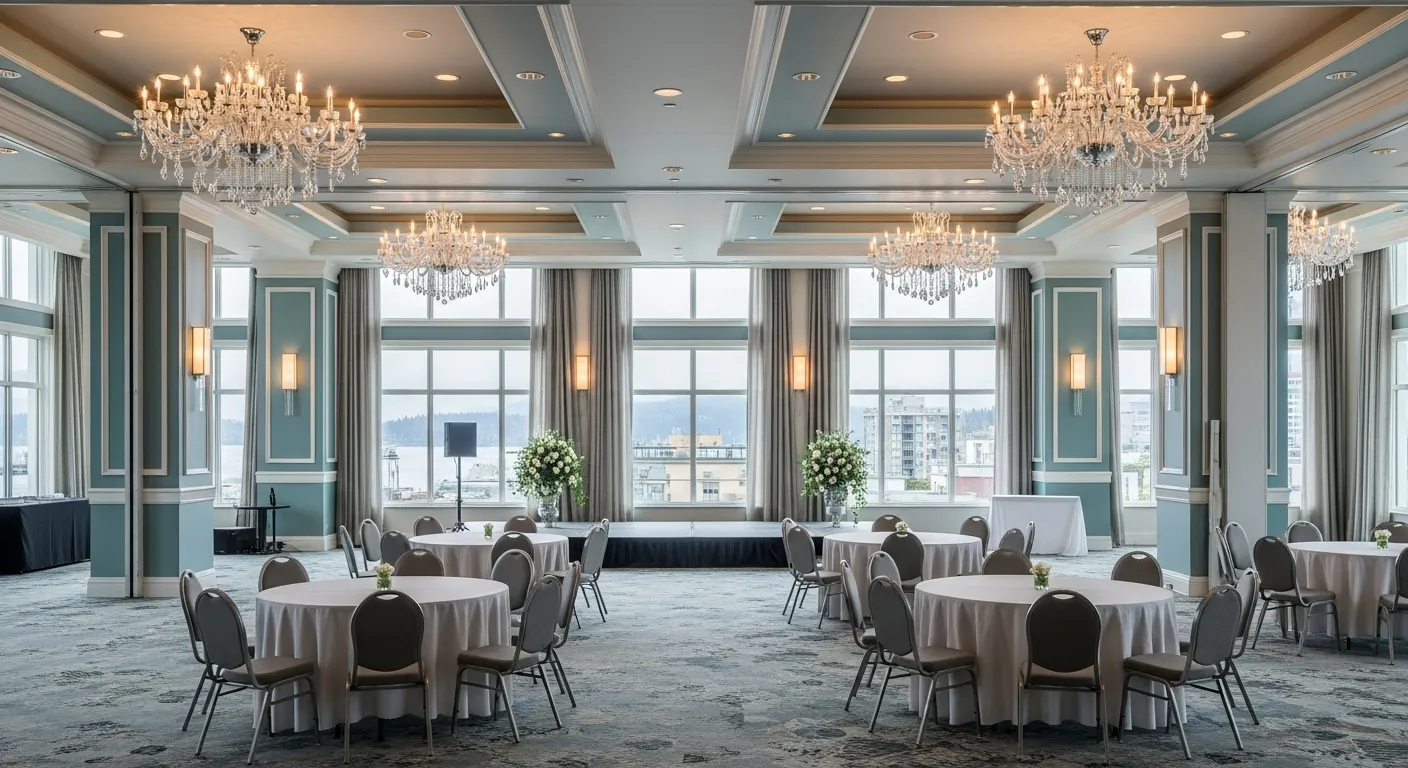 Hotel ballroom at a conference venue in West End, Vancouver